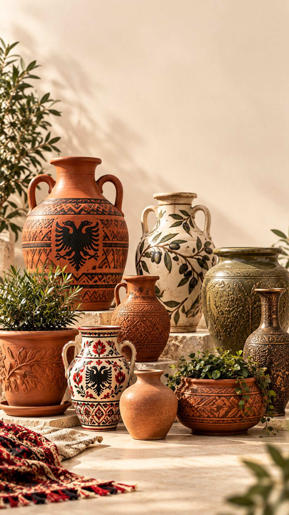 Qeramikë tradicionale shqiptare, vazo dekorative dhe vazo për bimë